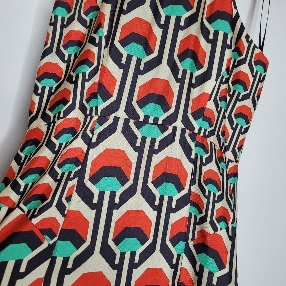 Milly Green, Red and Black Geometric Sheath Dress - Picture 14 of 15